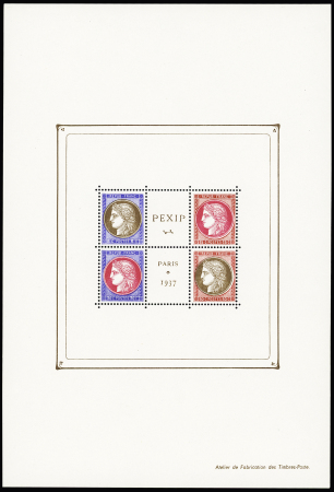 N° 3b Bloc PEXIP 1937 sans perforation, TB, R