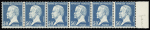 N° 11 50c Pasteur en bande horizontale de six bdf, très