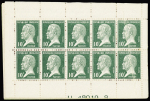 170-C1 10c Pasteur Carnet de 20 sans pub Sé"rie 49,