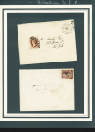 1857-1865 Group of 7 VALENTINE covers on pages, 6 franked