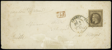 N° 30 sur enveloppe Valentine d'Annecy 1872 pour la