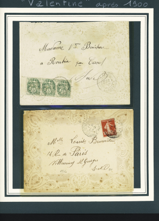 1887-1925 Joli lot de 20 enveloppes VALENTINE sur pages