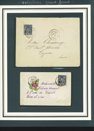 1887-1925 Joli lot de 20 enveloppes VALENTINE sur pages