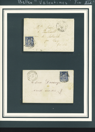 1887-1925 Joli lot de 20 enveloppes VALENTINE sur pages