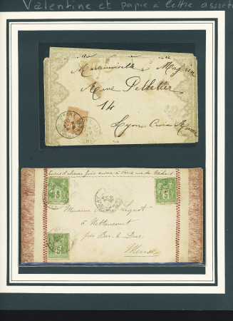 1887-1925 Joli lot de 20 enveloppes VALENTINE sur pages
