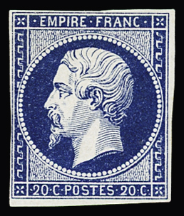 N° 14Aa 20c bleu, signé Pigerons