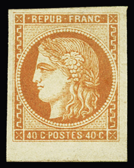 N°48 40c orange, petit bdf, très frais, TTB. signé