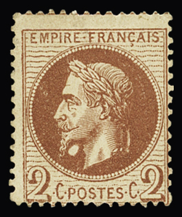 N° 26Ab 2c rouge-brun, variété boule sur le menton