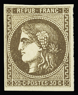 N° 47 30c brun, très frais. TTB. Signé Calves