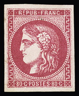 N° 49 80c rose, neuf très frais, TB. Signé Calves