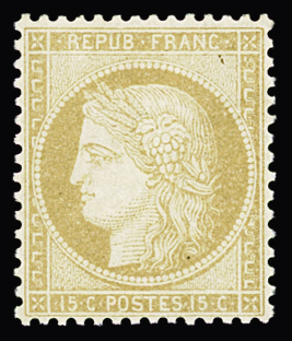 N° 59 15c bistre, bien centré, neuf sans charnière,