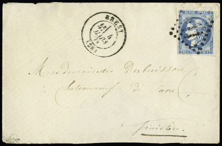 N° 46Ae Rarissime 20c outremer (nuance vive) sur lettre