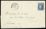 N° 46Ae Rarissime 20c outremer (nuance vive) sur lettre