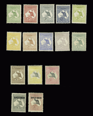 n° 1 à 13, plus n° 87A-87B surchargé SPECIMEN,