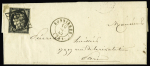 n° 3 obl. grille sur lettre de Bonnières (Seine et