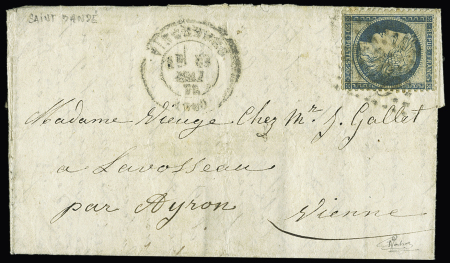 Lettre avec texte daté de Paris 18 mai 1871 avec papillon