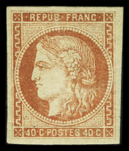 N° 48k 40c rouge clair, neuf infime trace, très frais,