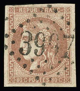 N° 49a 80c rose pâle, obl. GC 3997, Tours (Indre-et-Loire),