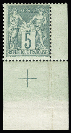 N°64 5c vert, Type I, neuf grand luxe avec bdf. et
