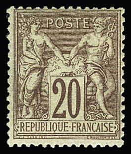 N°67 20c brun-lilas, Type I, neuf sans charnière,