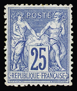 N°79 25c bleu, Type II, neuf sans charnière, Très
