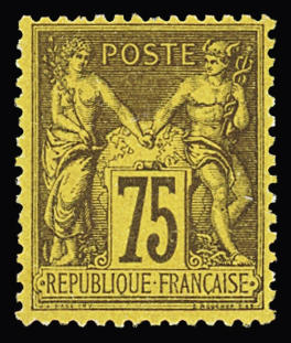 N°99 75c violet s. orange, Type II, neuf luxe, très