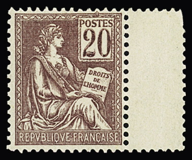 N° 113 20c brun-lilas, neuf sans charnière, avec