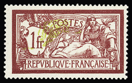 N° 121b 1fr. lie-de-vin et olive, variété centre