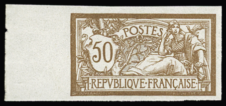 N° 120a 50c brun et gris, non dentelé avec bdf, neuf
