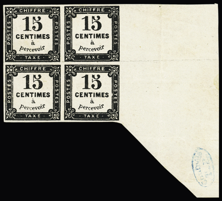 N° 4 15c noir, en bloc de 4, exceptionnel bdf avec