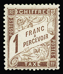 N°25 1f. marron, neuf charnière propre. TB. Signé