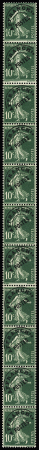 N°2 et 44 10c Semeuse vert, Préoblitéré en bande
