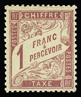 N° 39 1f. rose s. paille, neuf trace de charnière