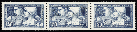 N°252 1.50f + 8.50fr, Caisse d'Amortissement, bande