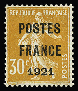 N° 35 30c orange, TTB, RR. Signé Calves, JF.Brun