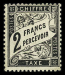 N°23 2F noir, TB, R. Cert. JF.Brun