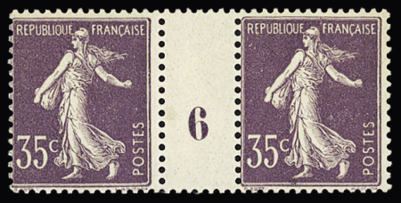 N° 136a 35c violet Type I en paire avec millésime