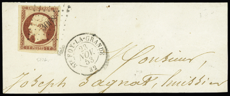 N° 18 1F carmin, bien margé, obl. PC 3068 de Ste