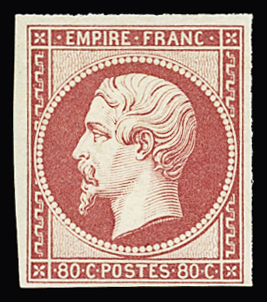 N° 17B 80c rose, neuf sans charnière, très frais,