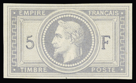 N° 33c F violet-gris non dentelé, infime trace de