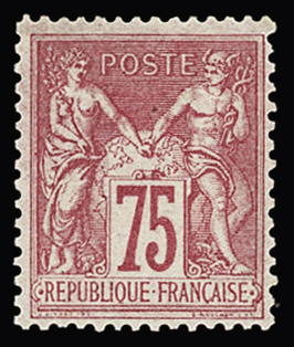 N° 81 75c rose Type II, TTB, R. Signé JF.Brun
