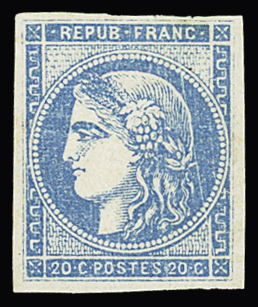 N° 45C 20c bleu Type II Report 3, neuf sans charnière,