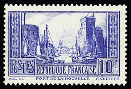 N°261d 10 f. outremer, Type II, La rochelle, neuf