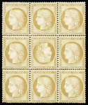 N° 36b 10c bistre-jaune TETE-BECHE au milieu d'un