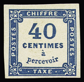 N°7a 40C BLEU DE PRUSSE, TTB, R. Signé Calves