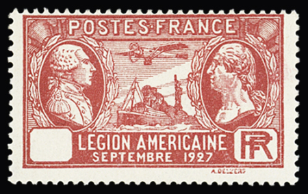 N° 244b 90c Légion américaine, variété sans valeur,