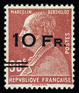 N° 3 10F sur 90c Berthelot, bien centré, neuf sans
