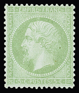 N° 35 5c vert pâle s. bleu, neuf sans charnière,