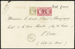 N° 56 + 57 en paire sur lettre chargée de Dinard