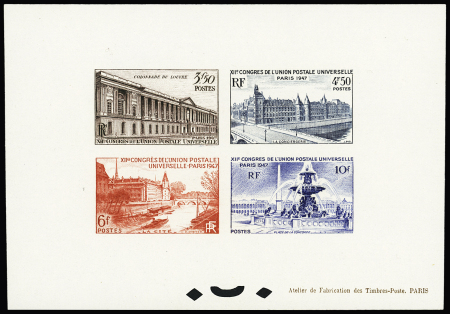 N°  780 à 783 Congrès UPU 1947, non dentelé, TTB